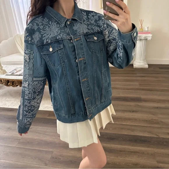 Johnny Was Workshop Blue Jean Denim Paisley Jacket - Picture 2 of 8